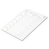 Wochenplaner mit Lebensmittelliste Notepad Notizblock (angewinkelt)