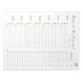 Wochenplaner mit Lebensmittelliste Notepad Notizblock (Vorderseite)