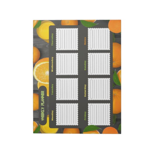 Wochenplaner mit Orangen Notizblock (Rotiert)