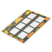 Wochenplaner mit Orangen Notizblock (angewinkelt)