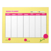 Wochenplaner mit Rose Notizblock (Vorderseite)