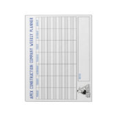 Wochenplaner mit Titel für Personalisierung. Notizblock (Rotiert)