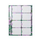 Wochenplaner Notepad | Jungle Blätter Muster Notizblock (Rotiert)