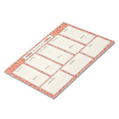 Wochenplaner Notepad mit Abendmenü Notizblock (angewinkelt)