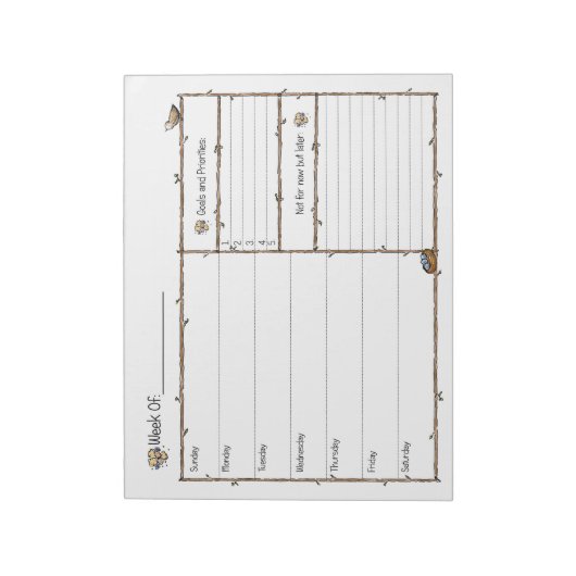 Wochenplaner Notepad Notizblock (Rotiert)