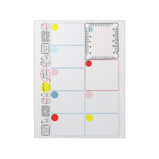 Wochenplaner Notepad, Weekly To Do List Notizblock (Rotiert)