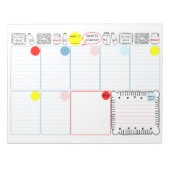 Wochenplaner Notepad, Weekly To Do List Notizblock (Vorderseite)