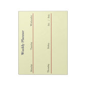 Wochenplaner Notepad (weiß) Notizblock (Rotiert)