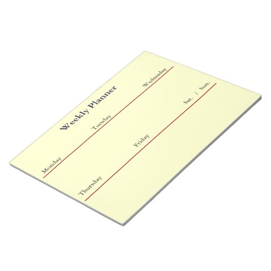 Wochenplaner Notepad (weiß) Notizblock (angewinkelt)