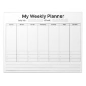 Wochenplaner Notizblock (Vorderseite)
