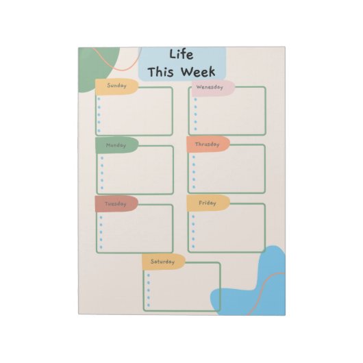 Wochenplaner Notizblock (Rotiert)