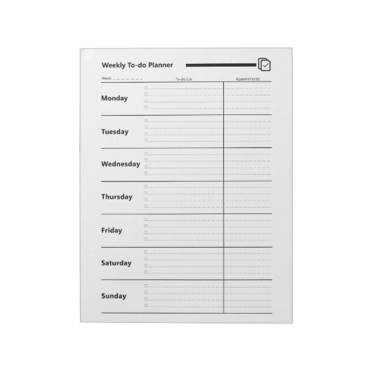 Wochenplaner Notizblock (Rotiert)