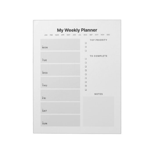 Wochenplaner Notizblock (Rotiert)