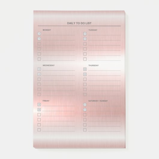 Wochenplaner Post-it®-Hinweise Post-it Klebezettel (Vorderseite)