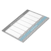 Wochenplaner Robin Egg Blue und Gray Chevrons Notizblock (angewinkelt)