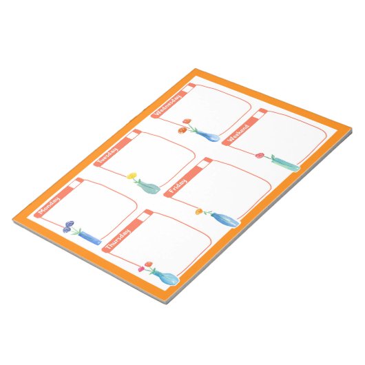 Wochenplaner Rose Bouquet Orange Notizblock (angewinkelt)