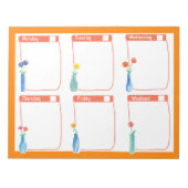 Wochenplaner Rose Bouquet Orange Notizblock (Vorderseite)