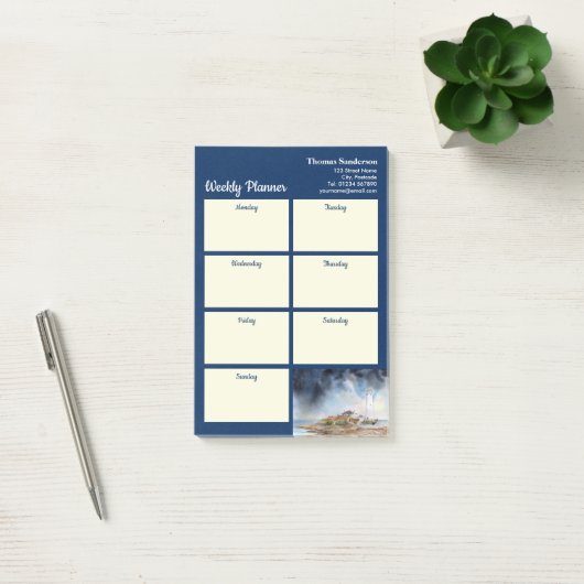 Wochenplaner St Marys Lighthouse Whitley Bay UK Post-it Klebezettel (Büro)