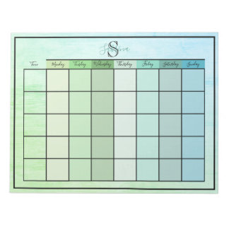 Wochenplaner Täglicher blaugrüner Farbkommentar Notizblock