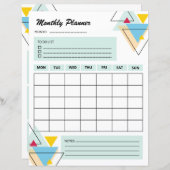 Wochenplaner | Vorlage für den monatlichen Plan (Vorne/Hinten)