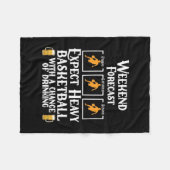Wochenprognose Basketball und Bier Fleecedecke (Vorderseite (Horizontal))
