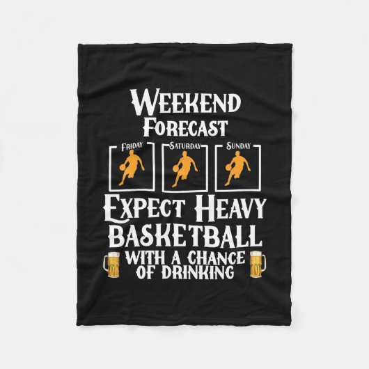 Wochenprognose Basketball und Bier Fleecedecke (Vorderseite)
