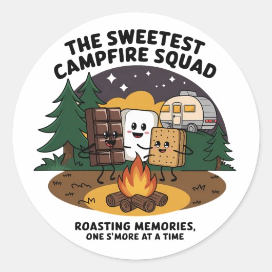 Wochenprognose: Camping & Trinken Runder Aufkleber (Vorderseite)