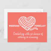 Wochenprognose Crocheting keine Chance zu kochen Postkarte (Vorne/Hinten)