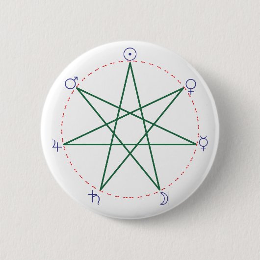 Wochentag-Heptagrammfarbe Button (Vorderseite)