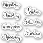 Wochentage Aufkleber (Vorderseite)