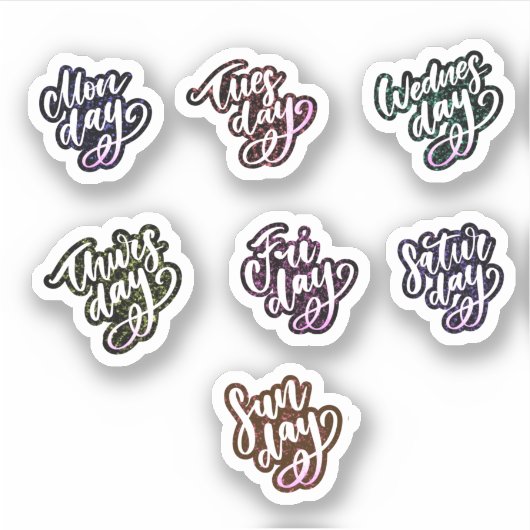 Wochentage Aufkleber (Vorderseite)