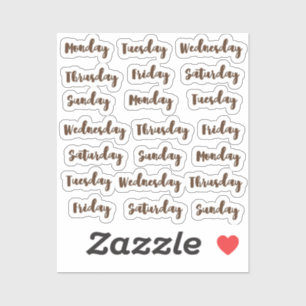 Wochentage Aufkleber