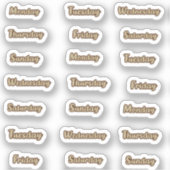 Wochentage Aufkleber (Vorderseite)