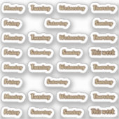 Wochentage Aufkleber (Vorderseite)