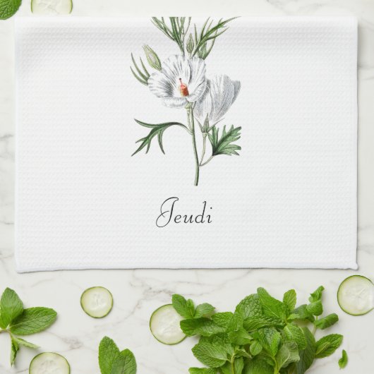 *Wochentage FR2.4JEU (Jeudi) - Geschirrtuch (Gefaltet)