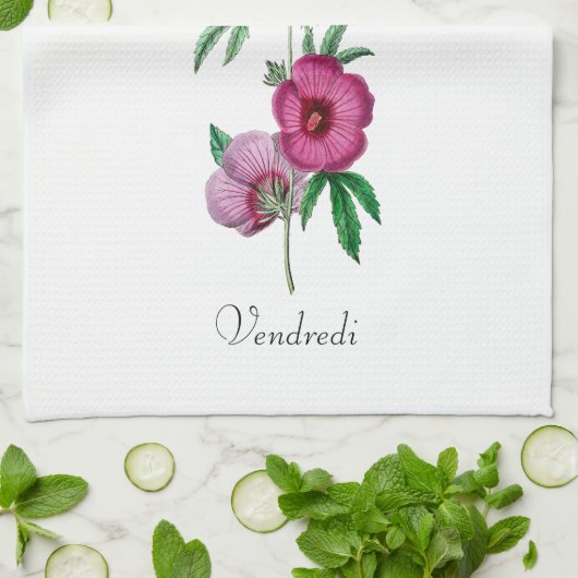 *Wochentage FR2.5VEN (Vendredi) - Geschirrtuch (Gefaltet)