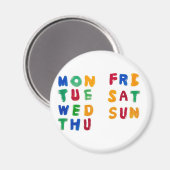 Wochentage Magnet (Vorderseite/Rückseite)