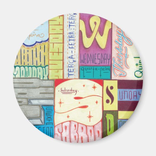 Wochentage Magnet (Vorne)