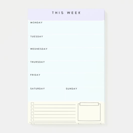 Wöchentlich klebriger Planner Postit-Notizen Post-it Klebezettel (Vorderseite)