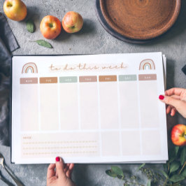 Wöchentlich zu erledigende Liste Notizblock