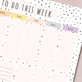 Wöchentlich zu erledigende Liste Notizblock