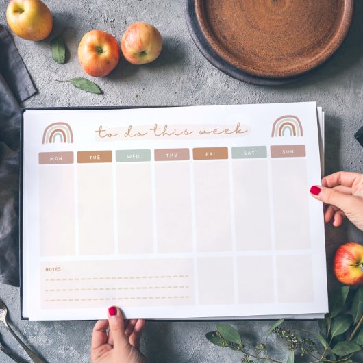 Wöchentlich zu erledigende Liste Notizblock