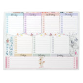 Wöchentlich zu tun, Blume Schmetterling Thema aufl Notizblock (Vorderseite)