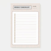 Wöchentliche Checkliste Post-it Klebezettel (Vorderseite)