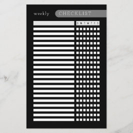 wöchentliche Checkliste Schwarz-weiß