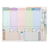 Wöchentliche Planer Blume Butterfly mehrfarbiges T Notizblock (Vorderseite)