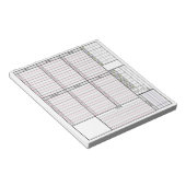 Wöchentliche Planerseite mit Tracker & Monatsraste Notizblock (angewinkelt)