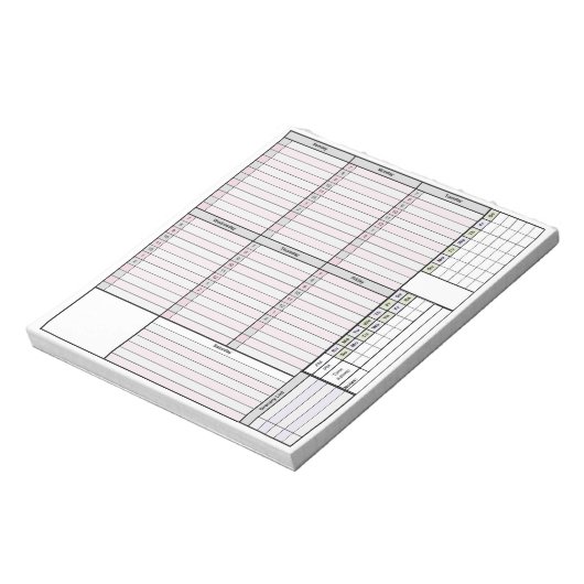 Wöchentliche Planerseite mit Tracker & Monatsraste Notizblock (Rotiert)