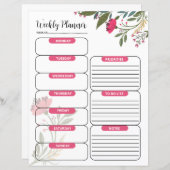 Wöchentliche Planervorlage (Vorne/Hinten)