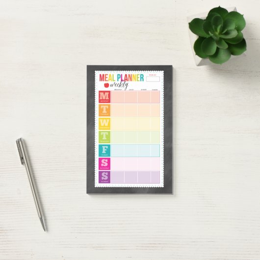 Wöchentliche Planung der Mahlzeiten Post-it Klebezettel (Büro)